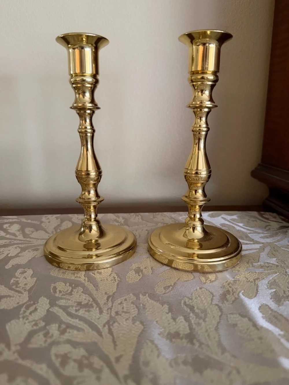Baldwin Solid Brass Candlesticks Set of 2 | Classic Traditional Taper Holders